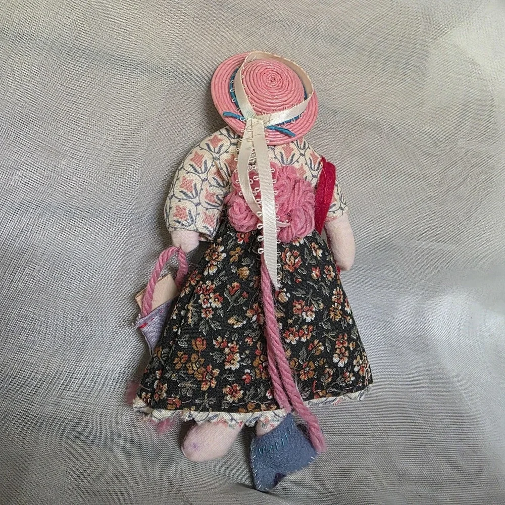 Lot of 3 Handmade Rag Dolls Folk Art Primitive Cloth & Wood Doll‎ Figures Haiti